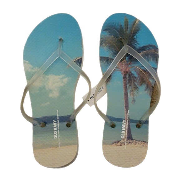 Old Navy Shoes - Old Navy Womens Flip Flop Old Navy Size 7 Tropical Palm Tree Summer Beach NWT